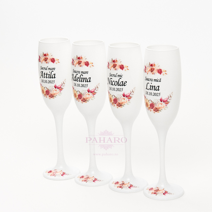 Pahare pentru socrii FLORAL - PS 5X7B - Rosu & Galben [4]