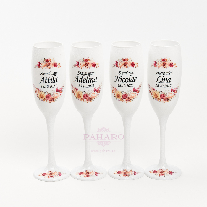 Pahare pentru socrii FLORAL - PS 5X7B - Rosu & Galben [3]