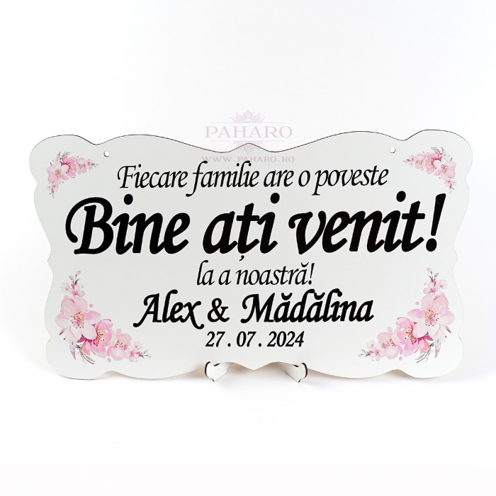 Panou Personalizat  „ Bine ați venit !” - 201 T1 - Roz [2]