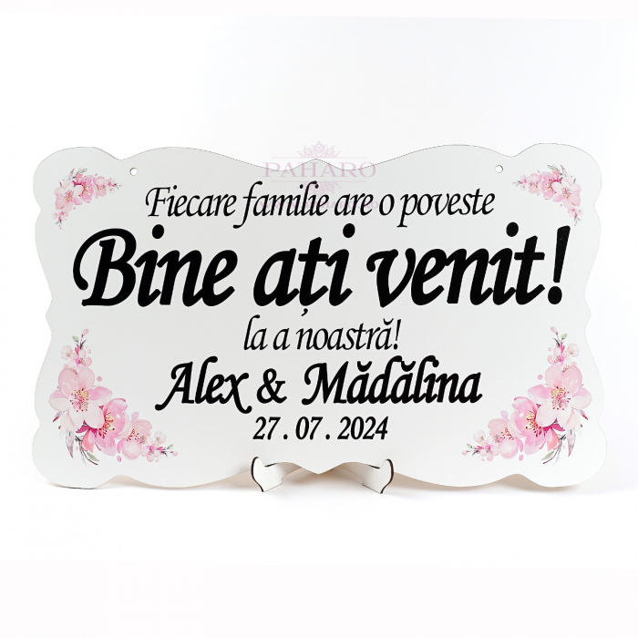 Panou Personalizat  „ Bine ați venit !” - 201 T1 - Roz [1]