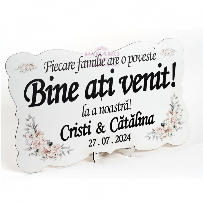 Panou Personalizat  „ Bine ați venit !” - 601 T1 - Crem [2]