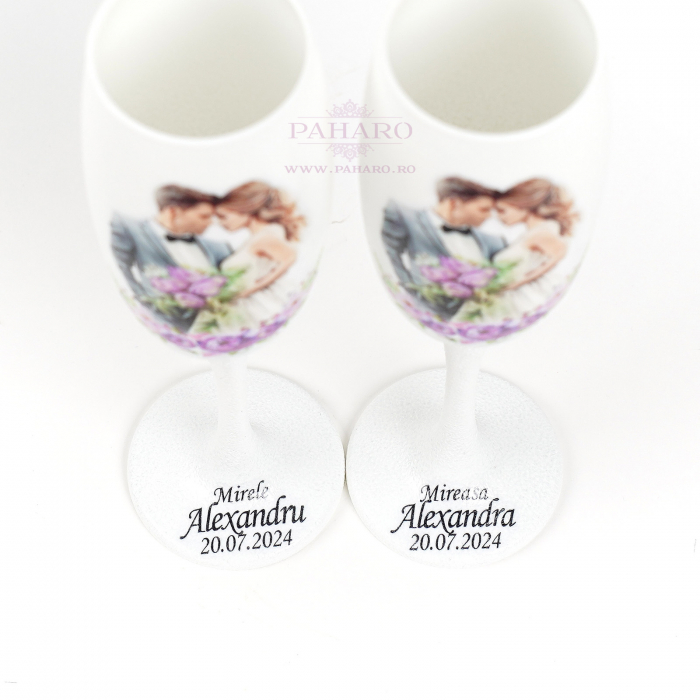 Pahare pentru miri FLORAL - PM 101D - Mov [6]