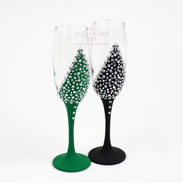 Set pahare "ELEGANCE" diferite culori - pentru nasi/socrii [3]