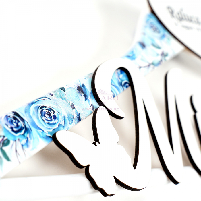 Umeraș Mireasa FLORAL - 301- Albastru [4]