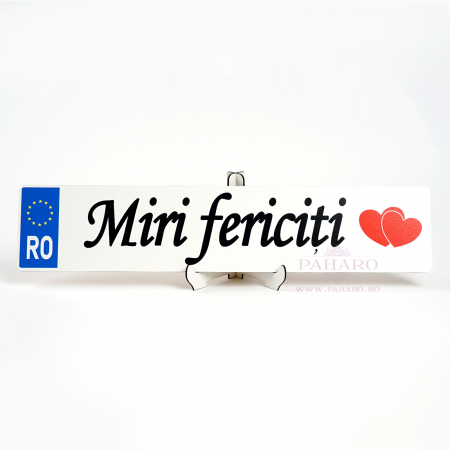 Plăcuță Număr Auto "Miri fericiti" [1]