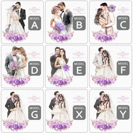 Pahare pentru miri FLORAL - PM 101A - Mov [1]