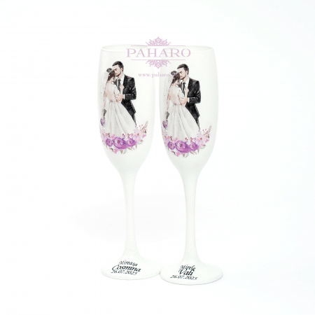 Pahare pentru miri FLORAL - PM 101A - Mov [2]