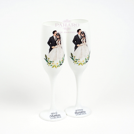 Pahare pentru miri FLORAL - PM 402G - Verde [3]