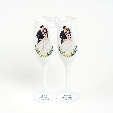 Pahare pentru miri FLORAL - PM 402G - Verde [2]