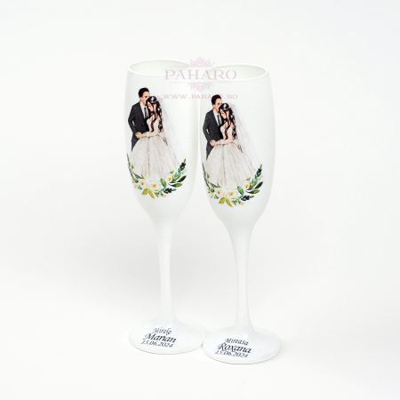 Pahare pentru miri FLORAL - PM 402G - Verde [4]