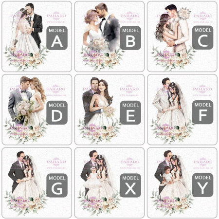 Pahare pentru miri FLORAL - PM 601A - Rosu & Galben - Copie [1]