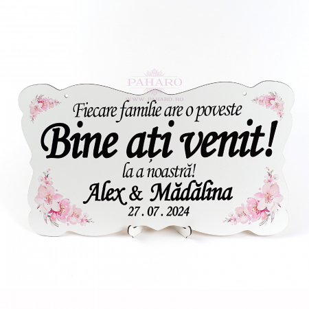 Panou Personalizat  „ Bine ați venit !” - 201 T1 - Roz [1]