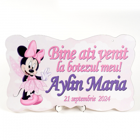 PANOU BINE ATI VENIT BOTEZ - Placuta bine ati venit botez fata 01