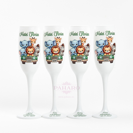 PAHARE BOTEZ - Set 4 Pahare Botez -Tematică Safari - BX02