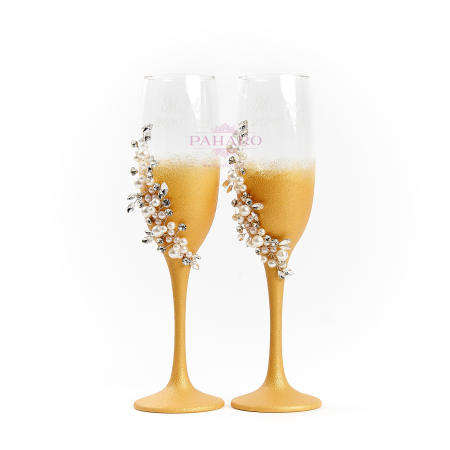 PAHARE PREMIUM - Set pahare "GOLD & PEARLS" -GPE-01