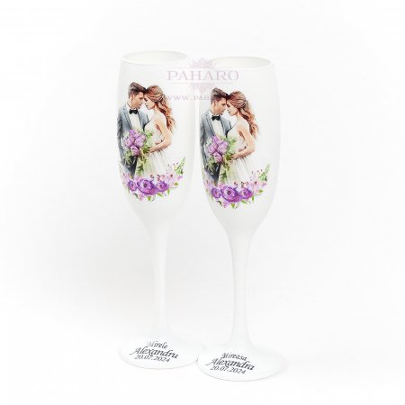 Pahare pentru miri FLORAL - PM 101D - Mov [4]