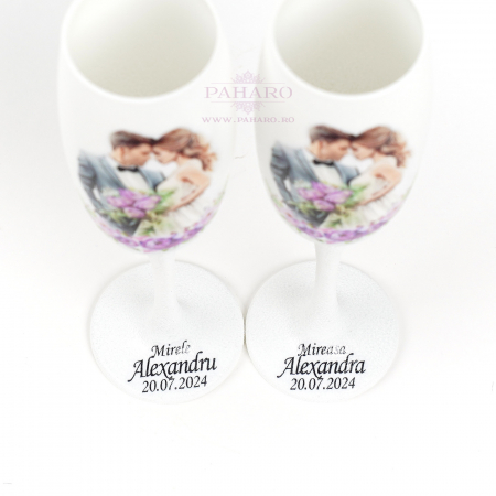 Pahare pentru miri FLORAL - PM 101D - Mov [5]