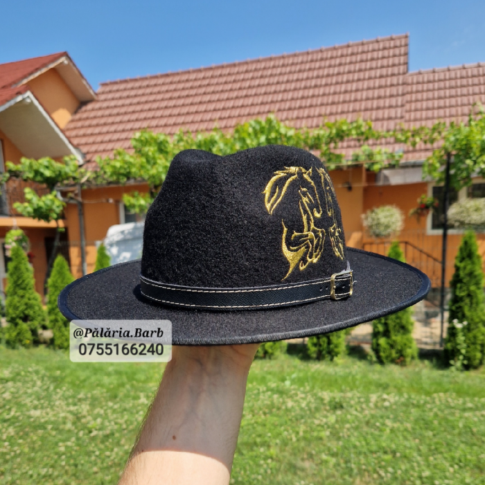 Pălărie neagră cu 2 cai în 2 picioare [2]