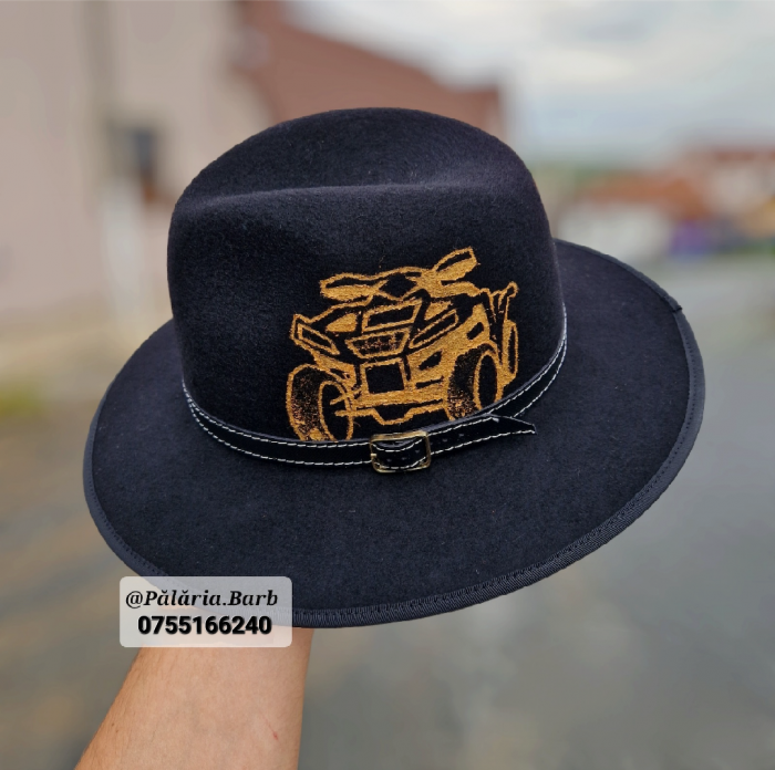 Pălărie neagră cu ATV pictat [3]