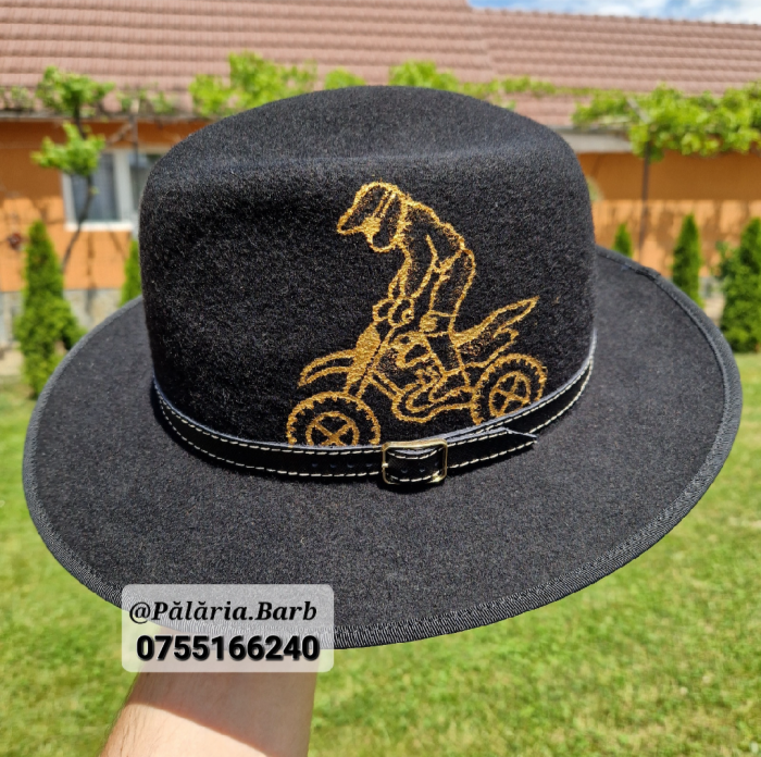 Pălărie neagră cu motocross pictat [2]