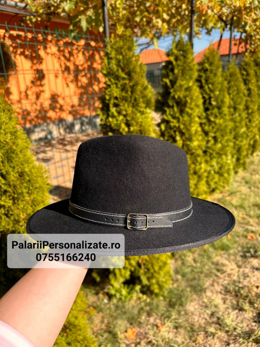 Pălărie neagră cu peisaj montan [3]