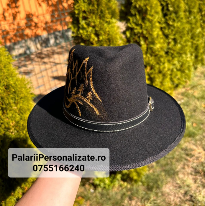 Pălărie neagră cu peisaj montan [2]