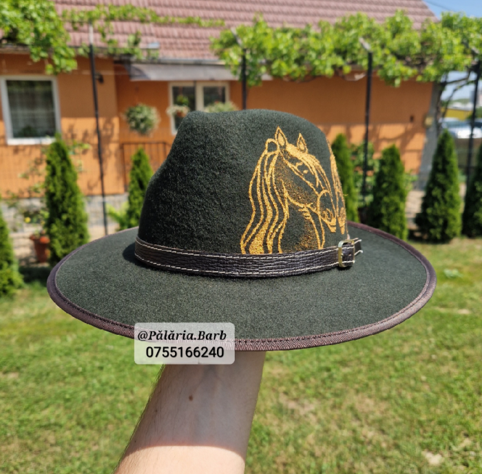 Pălărie verde cu 2 cai pictați [2]
