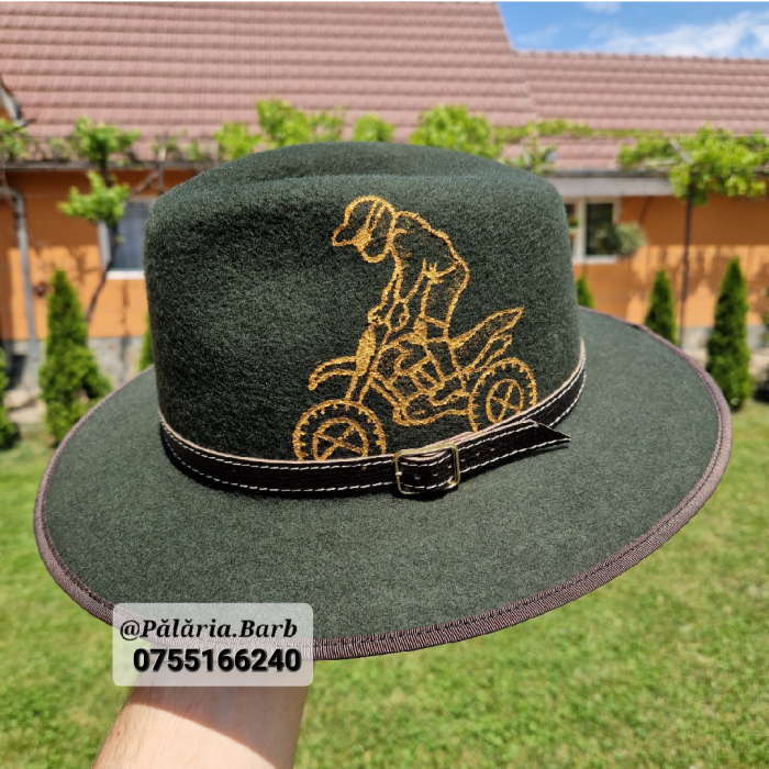 Pălărie verde cu motocross pictat [3]