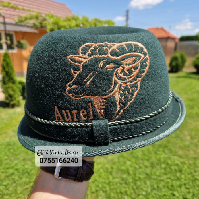Pălărie verde "Oșenească" cu berbec cusut [3]