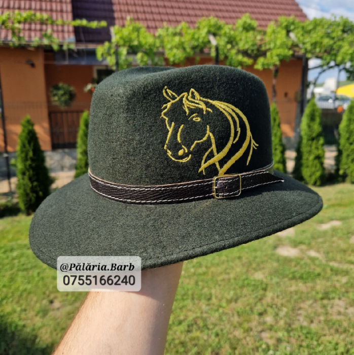 Pălărie verde "Parlamentară" cu un cal pe ambele părți [1]