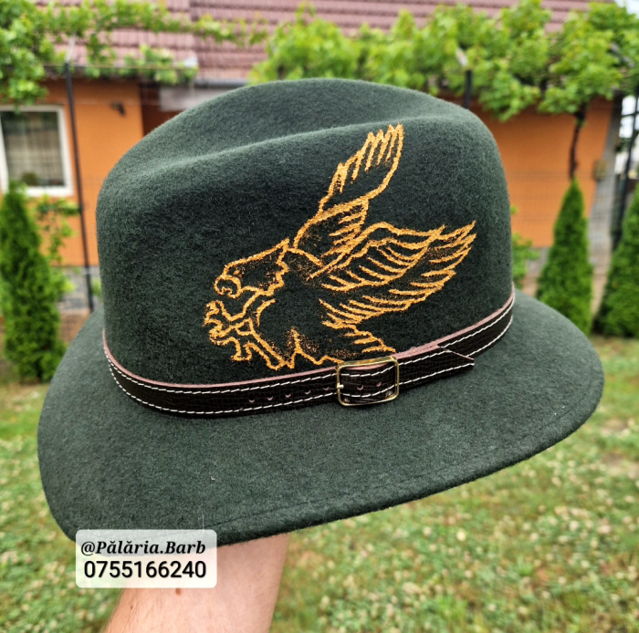 Pălărie verde "Parlamentară" cu vultur pictat [3]