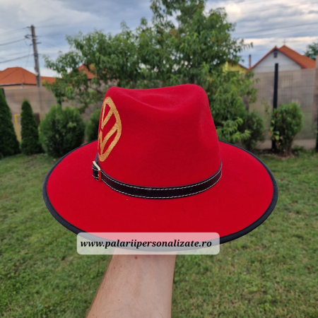 Pălărie roșie cu sigla Volkswagen pictată [1]