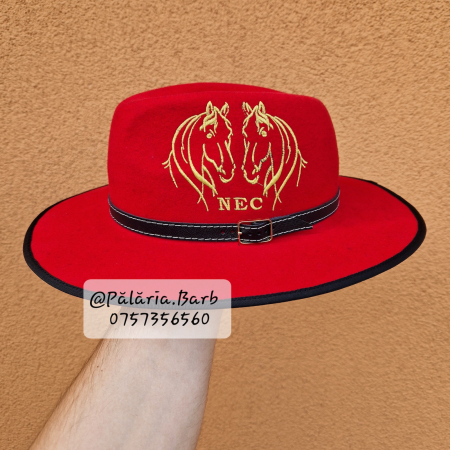 Pălărie roșie cu 2 cai cusuți [1]