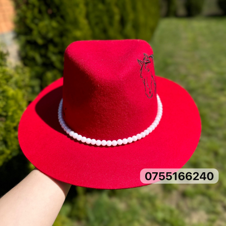 Pălărie roșie cu un cal cusut [1]