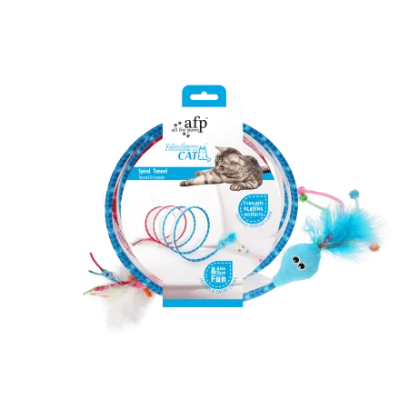 All for Paws Jucarie Tunel Spiral Roz/Albastru pentru Pisici [2]