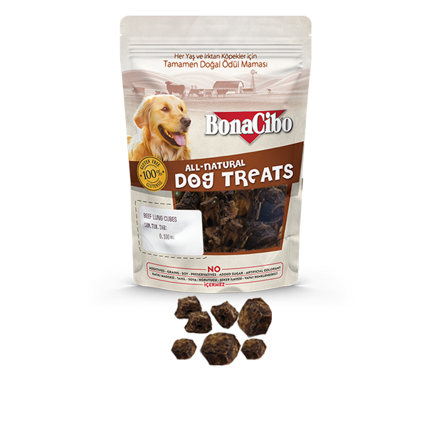 Bonacibo Dog Recompense Cuburi din Plamani de Vita 100 Gr [1]