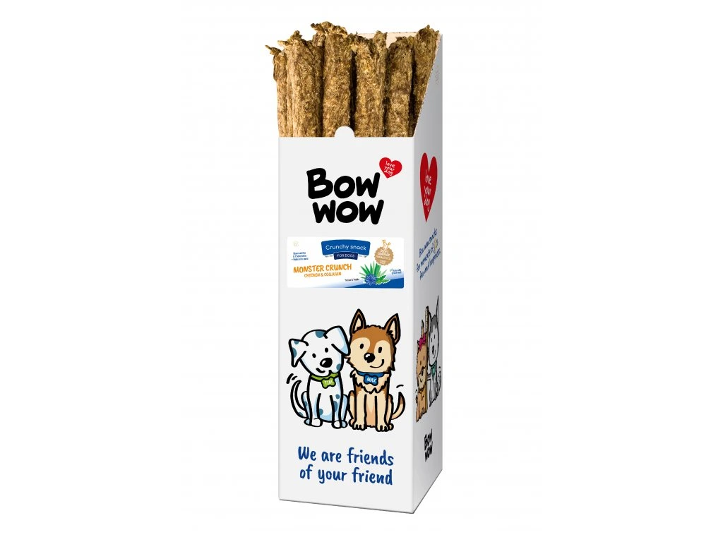 Bow Wow Monster Crunch Stick Recompense pentru Articulatii Puternice Caini 24 Buc [1]