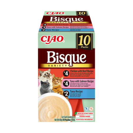 Ciao Churu Bisque Variety cu Ton, Pui si Vita, Ton si Somon 10 Buc [1]