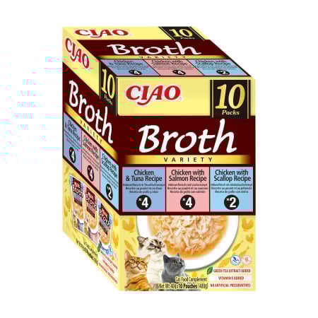 Ciao Churu Broth Variety cu Pui si Ton, Pui si Somon, Pui si Scoici 10 Buc [3]