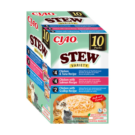 Ciao Churu Stew Variety cu Pui si Ton, Pui si Somon, Pui si Scoici 10 Buc [3]