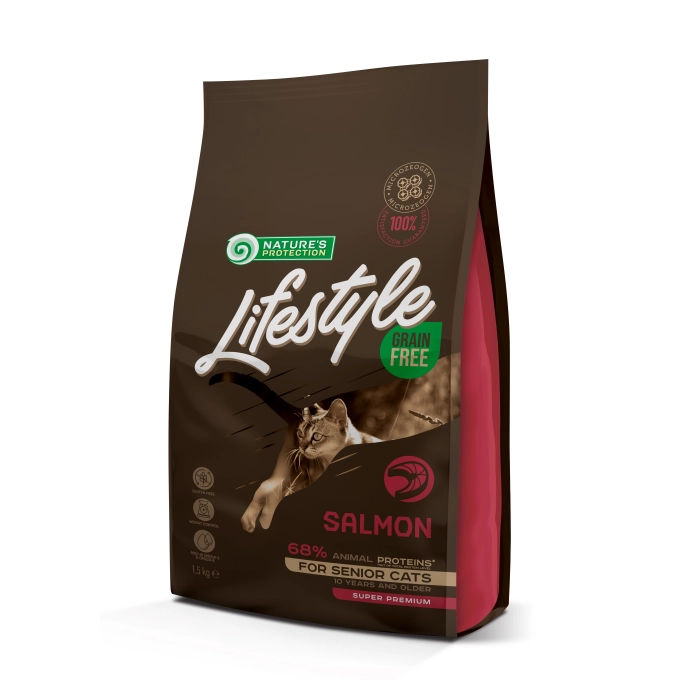 Nature's Protection Lifestyle Grain Free Senior Cat cu Somon [10]