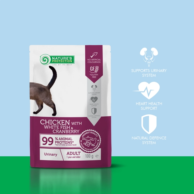 Nature's Protection Pisica Adulta Urinary Plic cu Pui, Peste Alb si Merisoare [2]