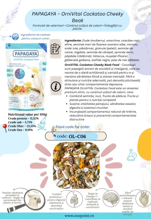 Papagaya OrniVital Cockatoo Cheeky Beak Hrana Hipocalorica pentru Papagali Cacadu [3]