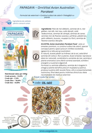 Papagaya OrniVital Avian Australian Parakeet Hrana Hipocalorica pentru Papagali [3]
