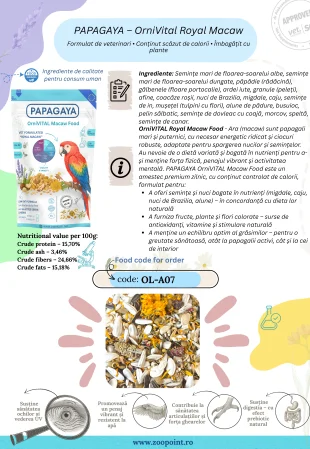 Papagaya OrniVital Royal Macaw Hrana Hipocalorica pentru Papagali Ara [3]