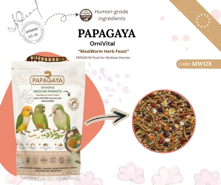 Papagaya OrniVital MealWorm Herb Feast High Protein pentru Papagali de Talie Medie [2]
