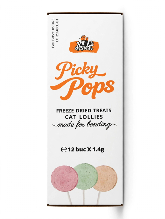 Pet’s Dessert Picky Pops Acadele Liofilizate pentru Pisici 3 Arome 12 Buc x 1.4 Gr [2]