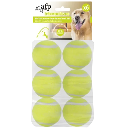 Jucarii Caini - All for Paws Rezerva 6 Mingi Tenis pentru Lansatorul Afp3196