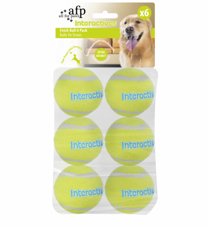 Jucarii Caini - All for Paws Rezerva 6 Mingi Tenis pentru Lansatorul de Mingi si Recompense