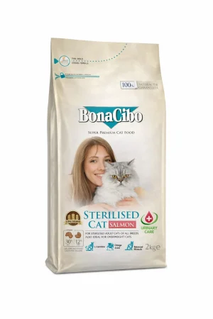 Pisici - BonaCibo Adult Cat Sterilised Urinary Care cu Somon